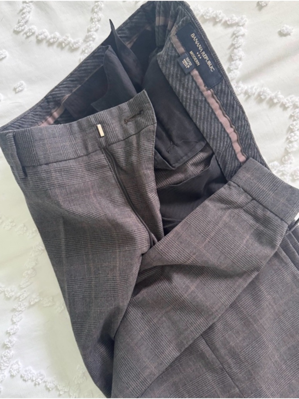 Banana Republic Gray Plaid Trousers